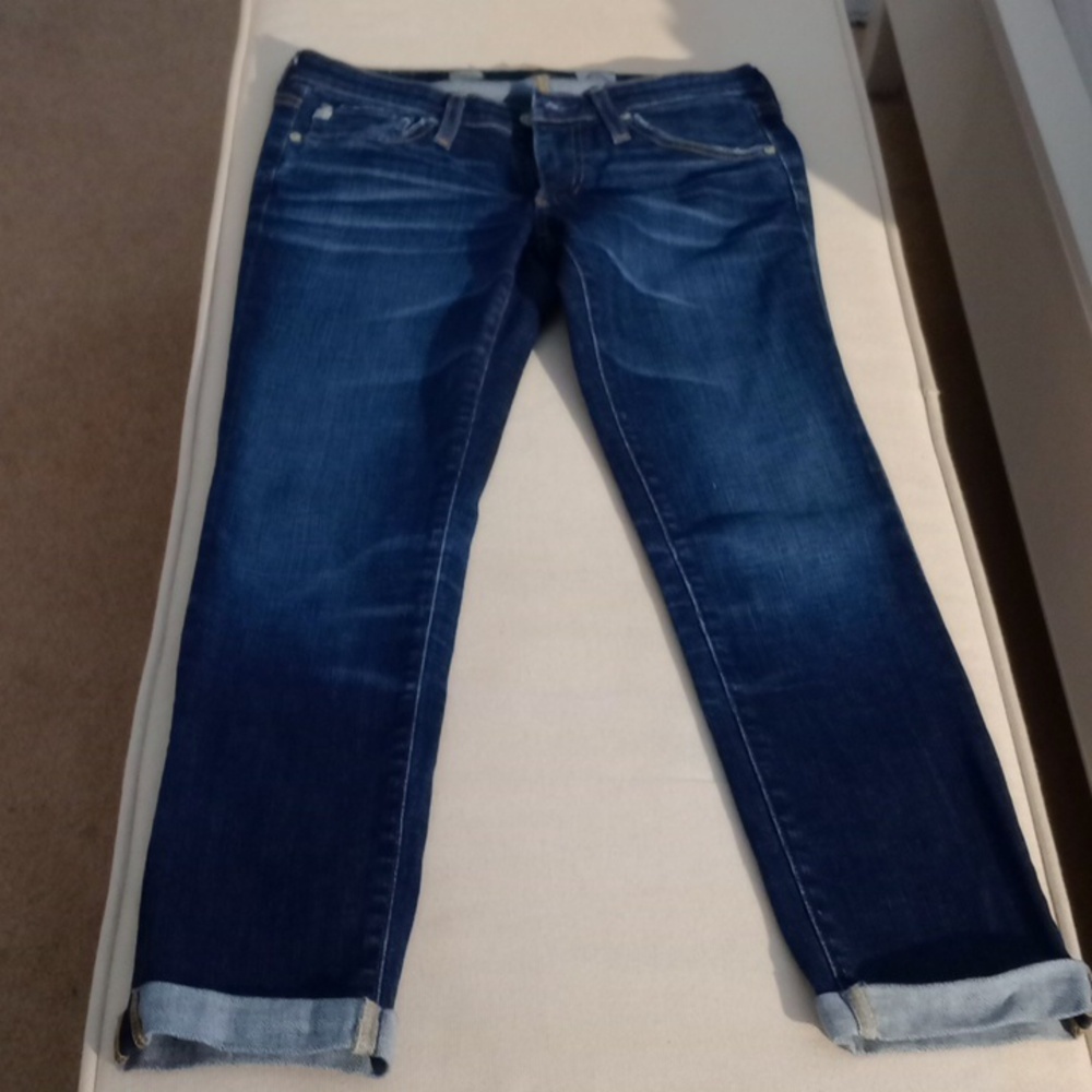 Adriano Goldschmied dark denim stilt ankle roll up jeans size 26